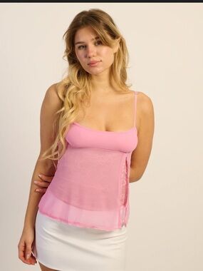 Nwt Harlow Pink Lace Sheer Cami Top size small